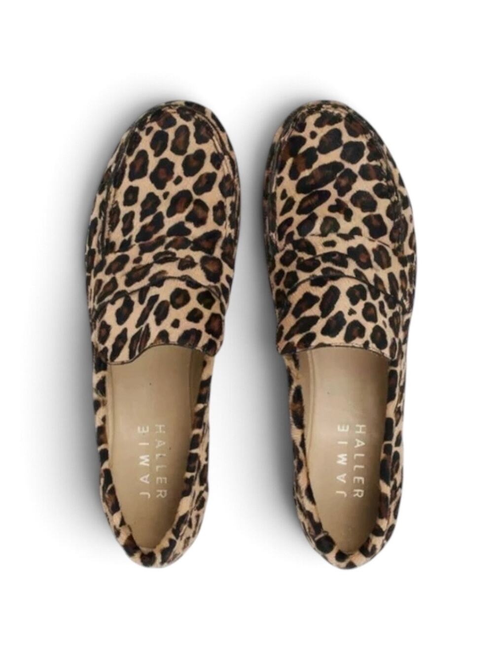Jamie Haller Penny Loafer Ponyhair Leopard Calf Hair Shoes 37.5 US 7.5